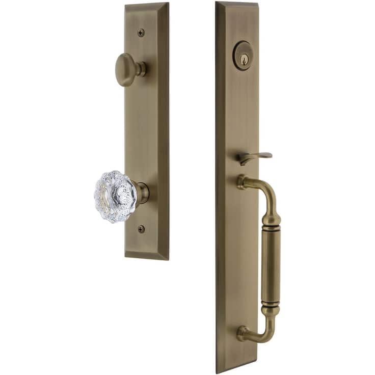 Grandeur Fifth Avenue Solid Brass Rose Keyed Entry Single Cylinder "C" - Vintage Brass