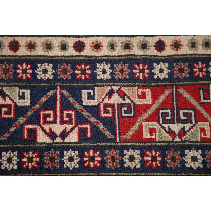 Red Kazak Area Rug Hand-Knotted Wool Carpet - 6'8" x 9'3"