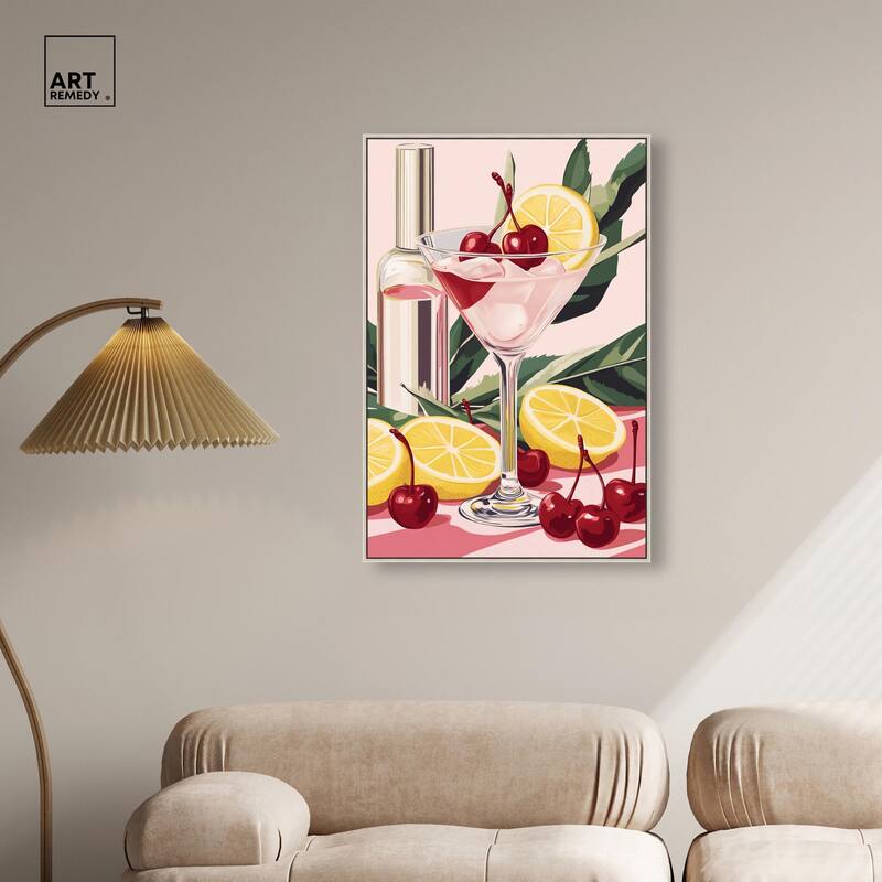Cherry Lemon Drink Canvas by Art Remedy