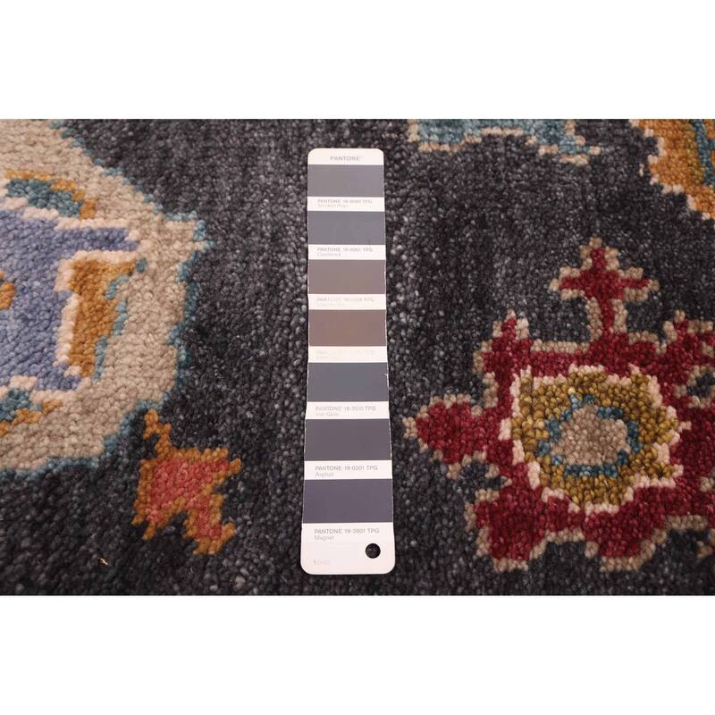 ECARPETGALLERY Hand-knotted Modern Oushak Dark Navy Wool Rug - 9'3 x 12'2