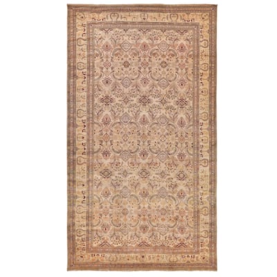 EXQUISITE RUGS ONE-OF-A-KIND Rare and Unusual Agra Hand Knotted Beige Rug - 11'x19'4"