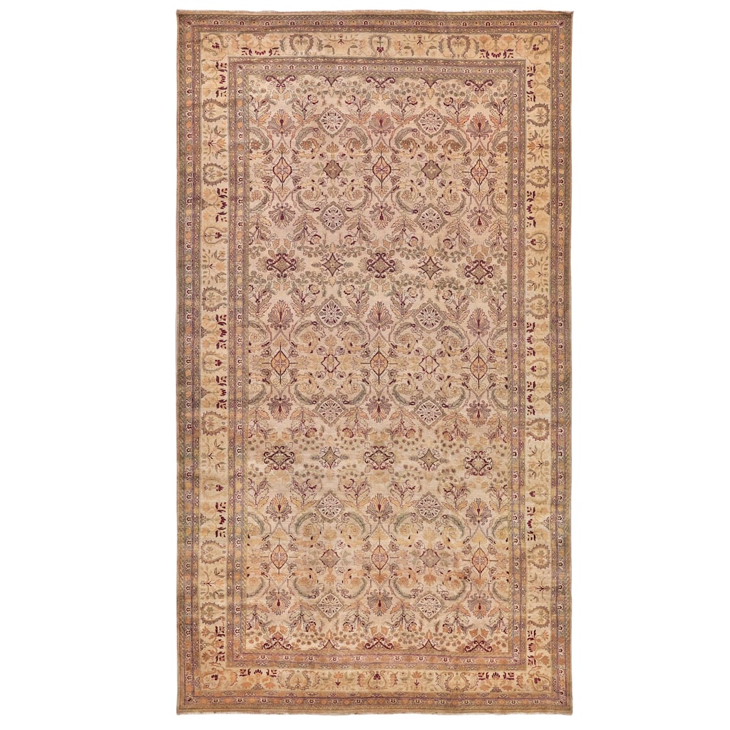 EXQUISITE RUGS ONE-OF-A-KIND Rare and Unusual Agra Hand Knotted Beige Rug - 11'x19'4"
