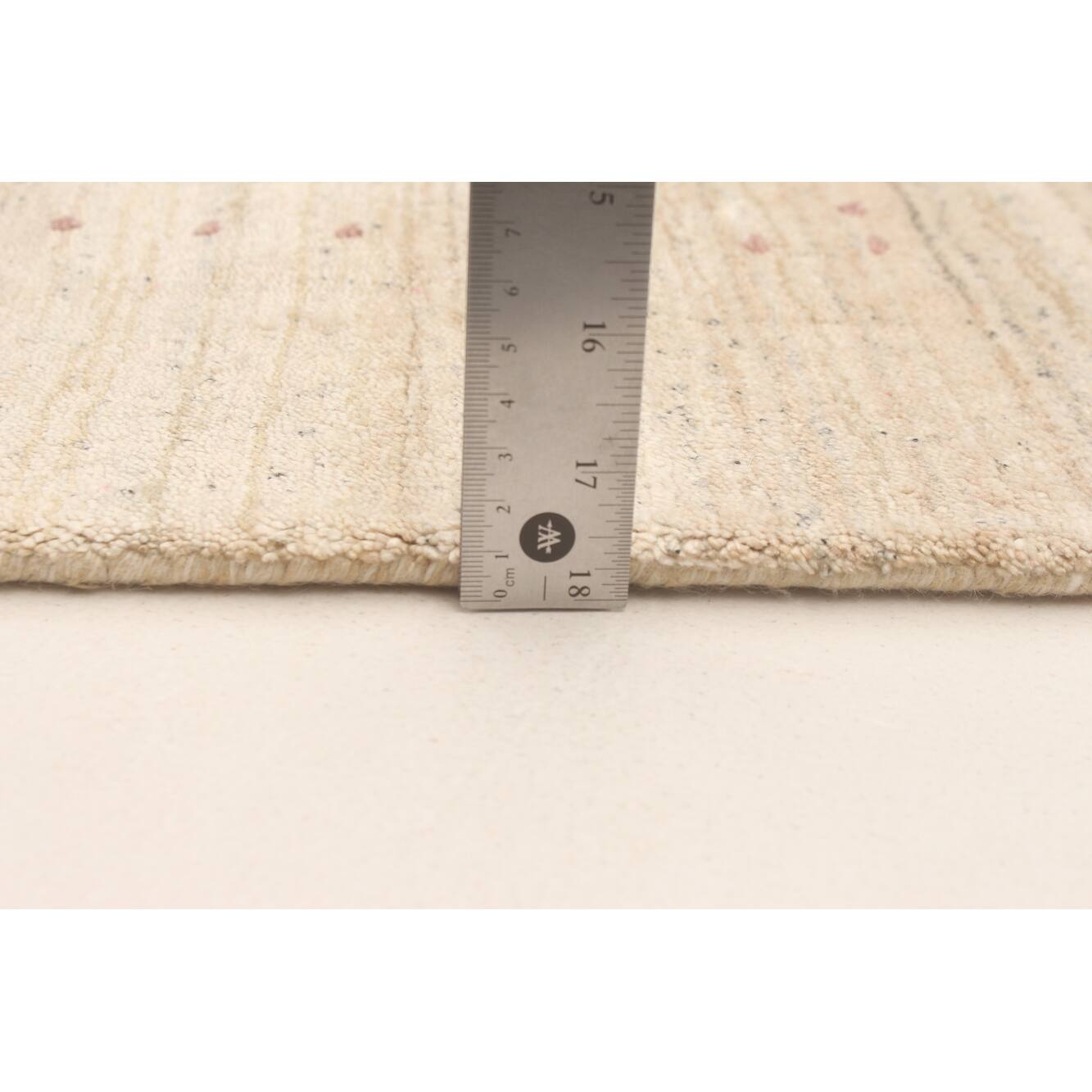 ECARPETGALLERY Hand Loomed Gabbeh Luribaft Ivory Wool Rug 5'0 x 7'0