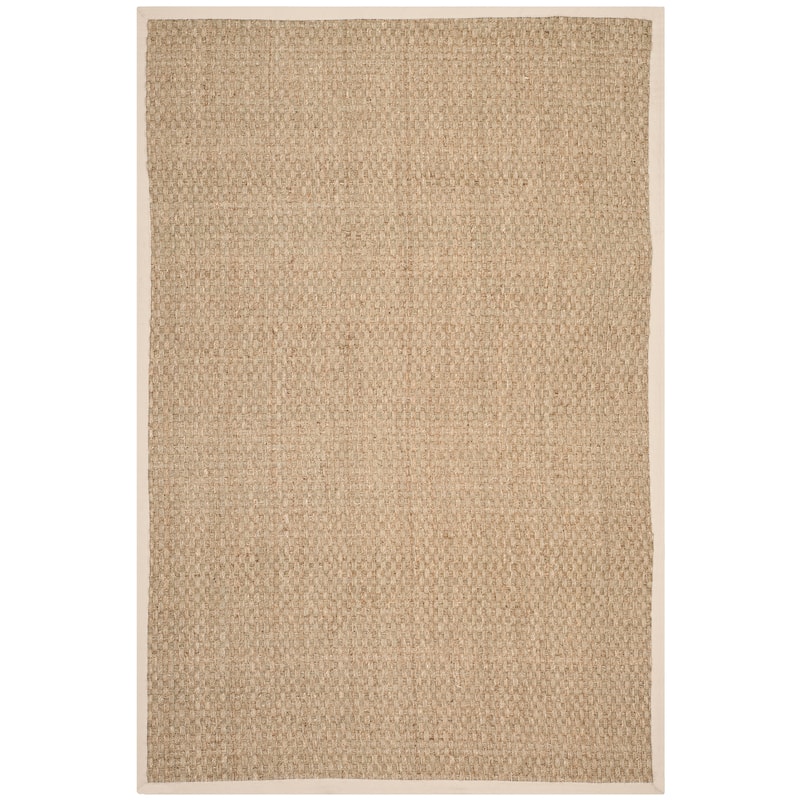 SAFAVIEH Natural Fiber Zymryd Basketweave Seagrass Rug - 6' x 9' - Natural/Ivory