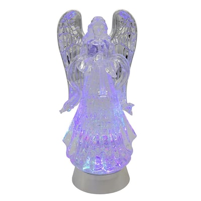 Kurt Adler 13.25-Inch Battery-Operated USB LED Lighted Angel With Horn Water Globe