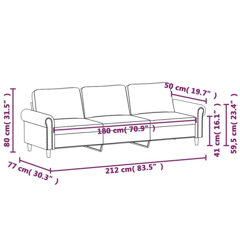 vidaXL Sofa Chair Living Room Accent Upholstered Chair with Armrest Velvet
