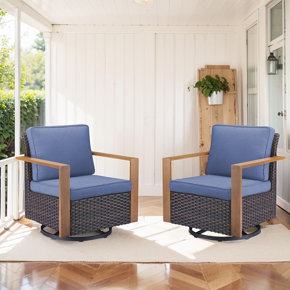 Gymojoy Outdoor Swivel Gliders Rocker Chairs 2 Pieces