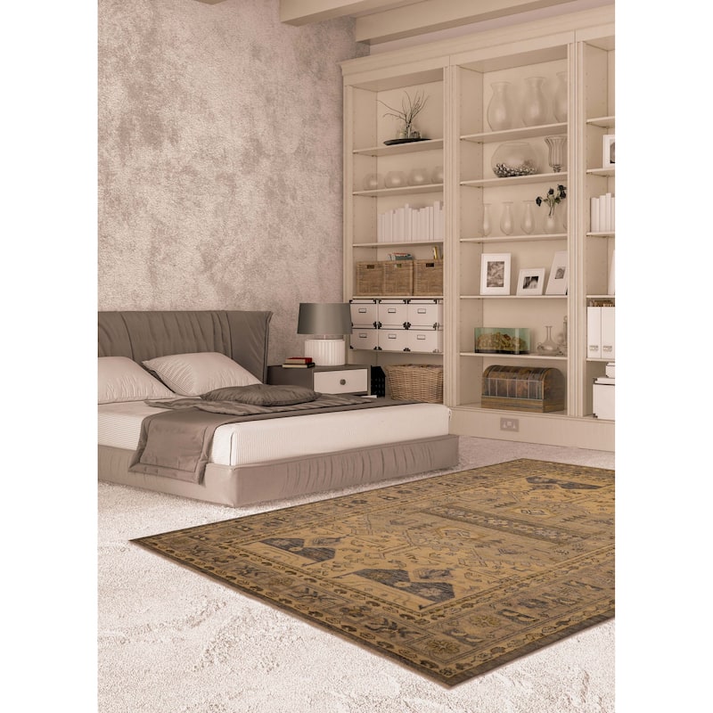 ECARPETGALLERY Hand-knotted Jules Serapi Ivory, Light Grey Wool Rug - 9'1 x 12'0