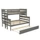 preview thumbnail 10 of 22, Twin over Full Bunk Bed with Twin Size Trundle, Space-saving, Grey