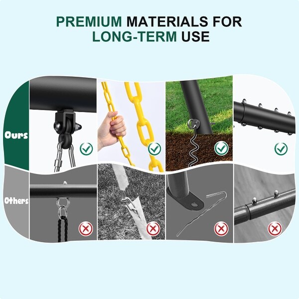 Hapfan 600lbs Heavy Duty Swing Set with 1 Platform Swing, 2 Belt