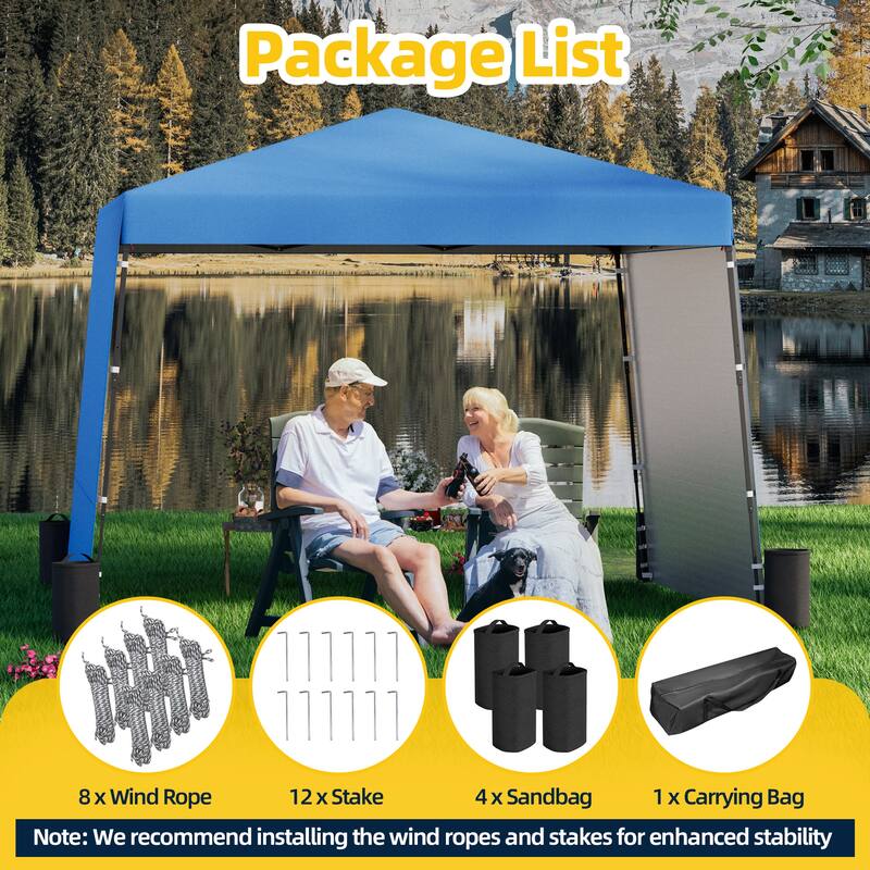 10x10 FT Pop-Up Canopy with 2 Sidewalls - Heavy-Duty Waterproof, UV-Resistant Tent for Outdoor Events, Markets & Gatherings