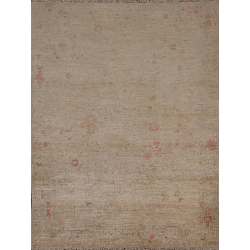 Traditional Oushak Turkish Oriental Area Rug Hand-knotted Wool Carpet - 3'10" x 4'10"