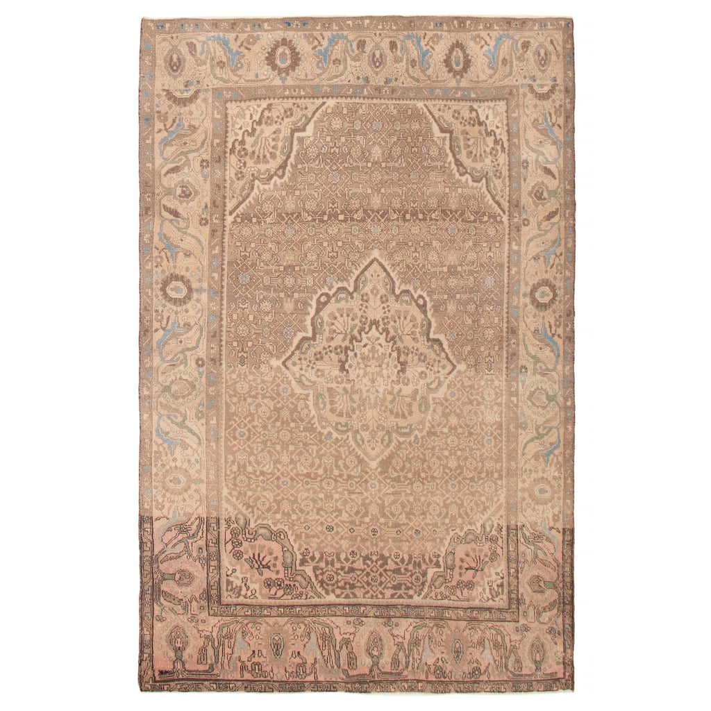 ECARPETGALLERY Hand-knotted Antalya Vintage Brown Wool Rug - 7'0 x 10'4