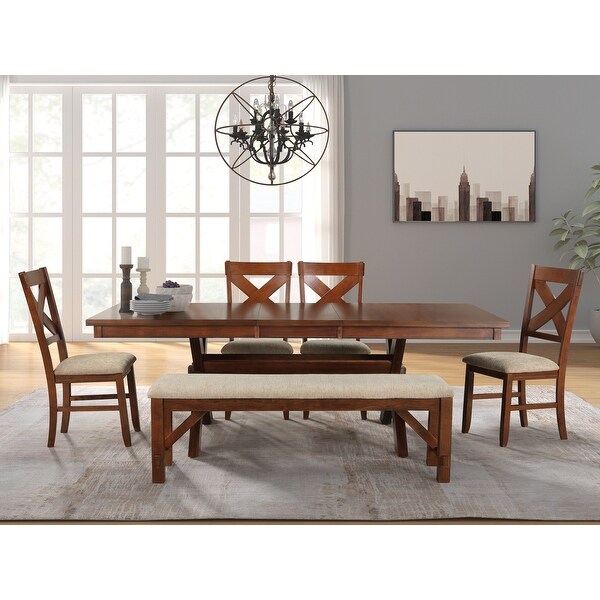 Dark wood extending 2025 dining table and chairs