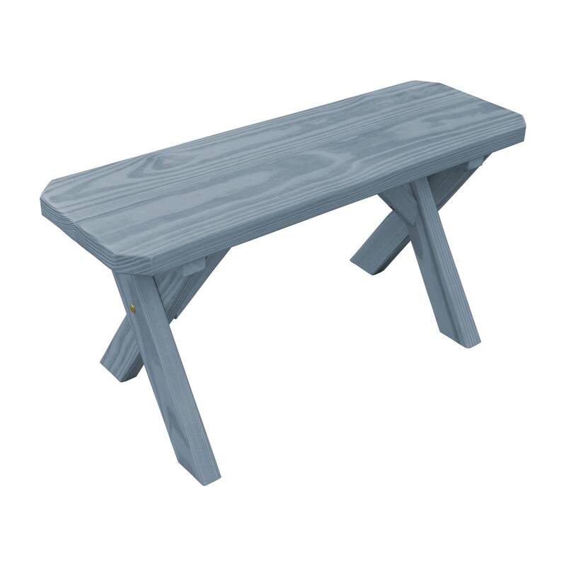 Pine 3' Crossleg Bench - Gray Stain