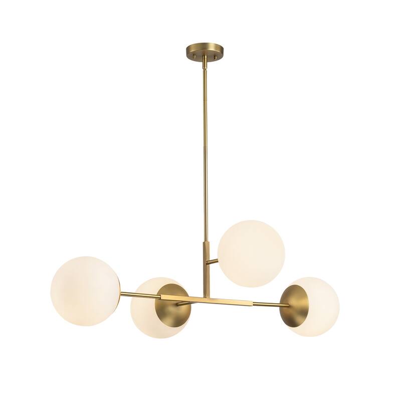 4 - Light Dimmable Gold Sputnik Modern Linear Globe Chandelier Kitchen Island Pendant Light - W41.73"