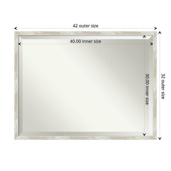 dimension image slide 2 of 12, Beveled Bathroom Wall Mirror - Crackled Metallic Frame