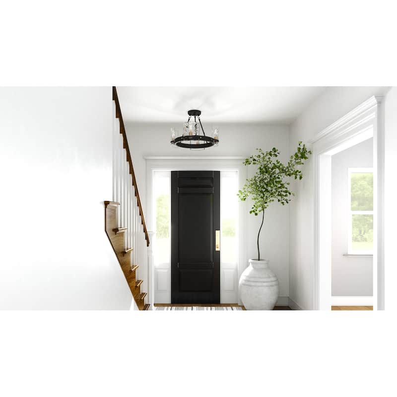 Gloucester 4-Light Matte Black Semi-Flush Mount