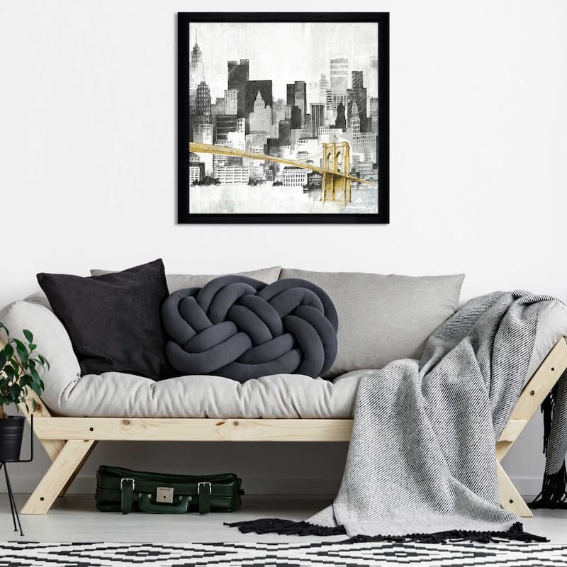 "New York Skyline I Yellow Bridge II" Print on Acrylic