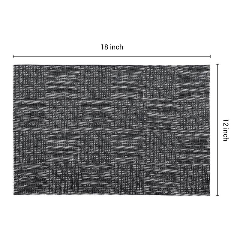 Set of 6 Placemats, Vinyl Placemats for Kitchen Dining Table Decor Washable Heat Resistant Table Placemats Wipeable Table Mat