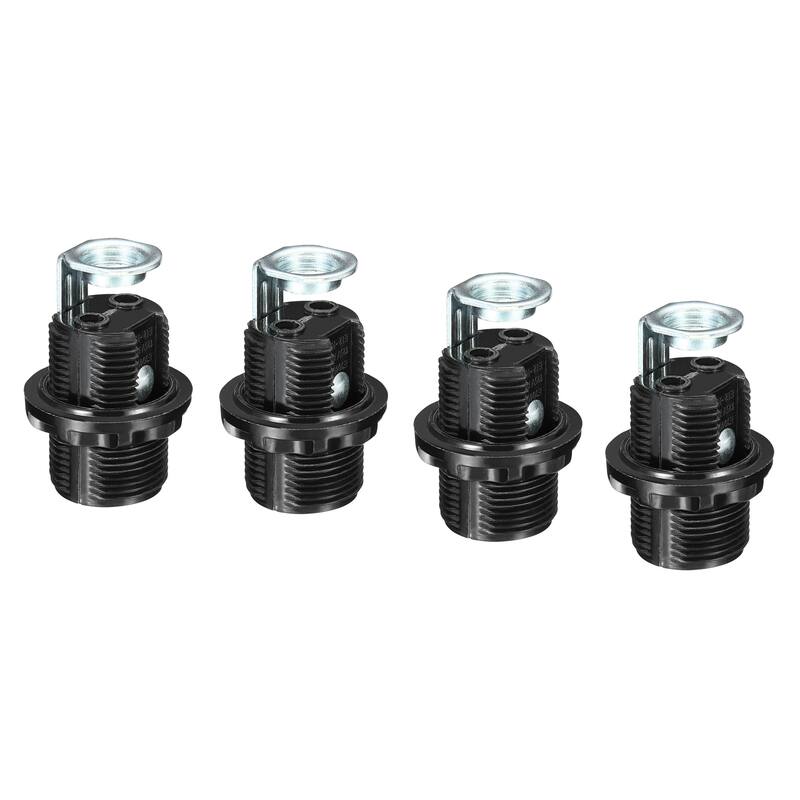 E12 Bulb Holder Light Socket, Screw Fully Thread Lamp Holder - 4 Pack