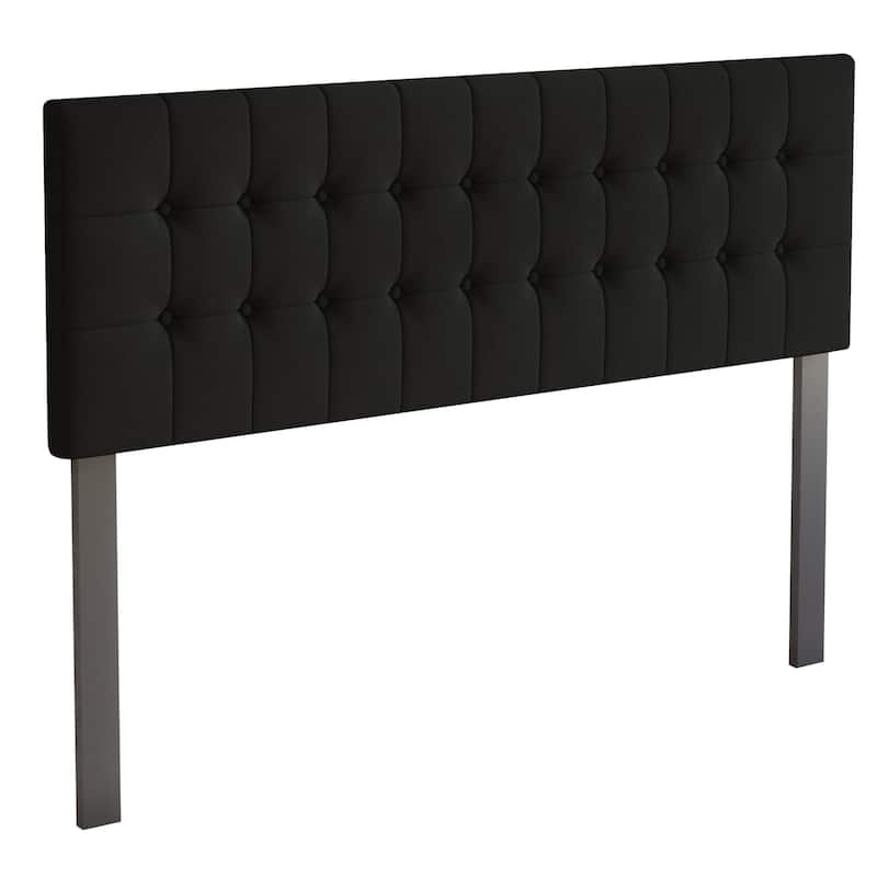 CraftPorch Linen Button Tufted Upholstered Adjustable Headboard - Black - King