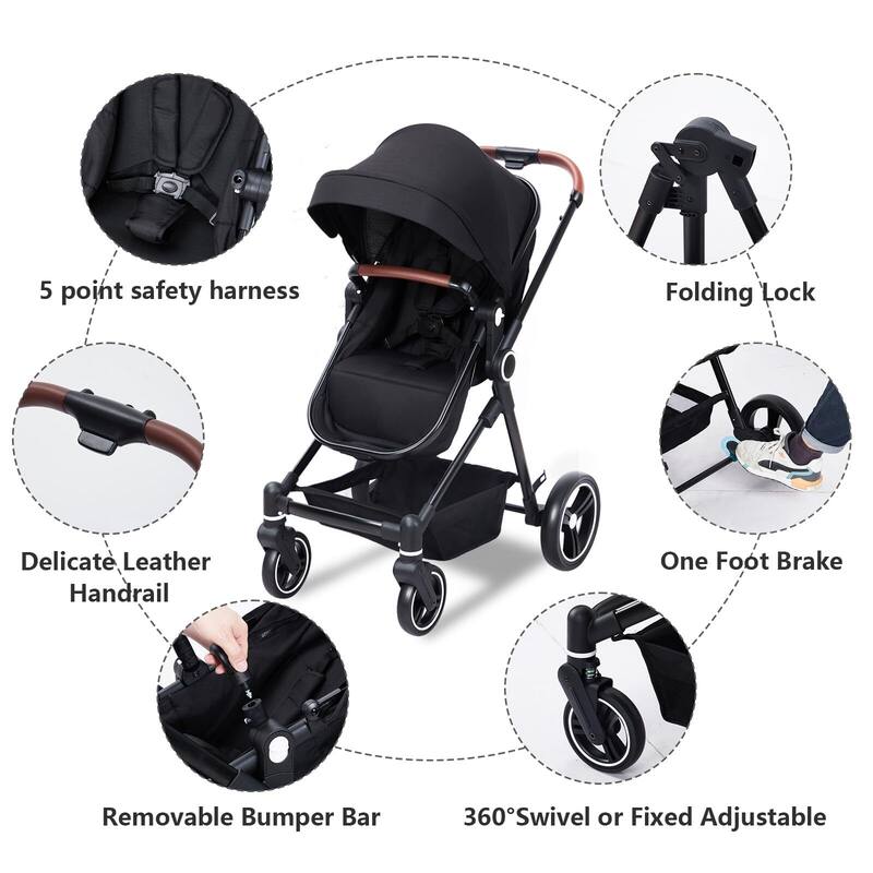 Convertible Baby Stroller for Toddler 1-3