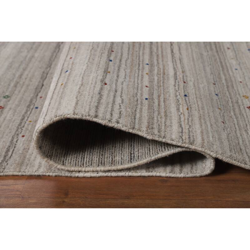Striped Gabbeh Oriental Area Rug Handmade Wool Carpet - 7'9" x 9'8"