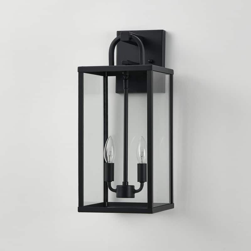 KAWOTI 2-Light Outdoor Lantern Wall Light - W8.25" x H20" x D9.5"