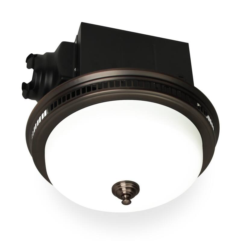 Ultra Quiet Bathroom Exhaust Fan with LED Light and Nightlight 110CFM 1.5 Sone with Round Frosted Glass Cover - Oil Rubbed Bronze