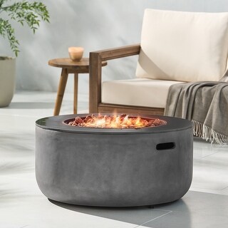 Adio Outdoor 50,000 BTU Lightweight Concrete and Ceramic Circular Fire Pit (No Tank Holder) by Christopher Knight Home