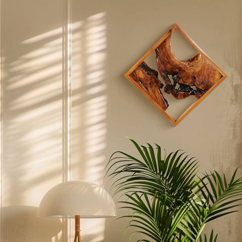 Greenage Rustic Cedar Live-Edge Carved Wall Art