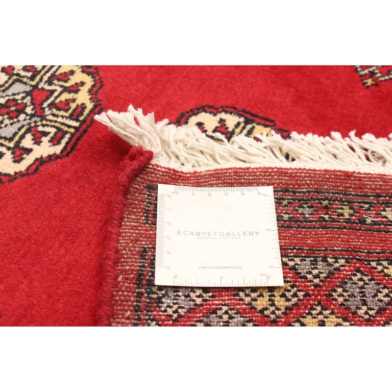 ECARPETGALLERY Hand-knotted Finest Peshawar Bokhara Red Wool Rug - 2'8 x 4'2