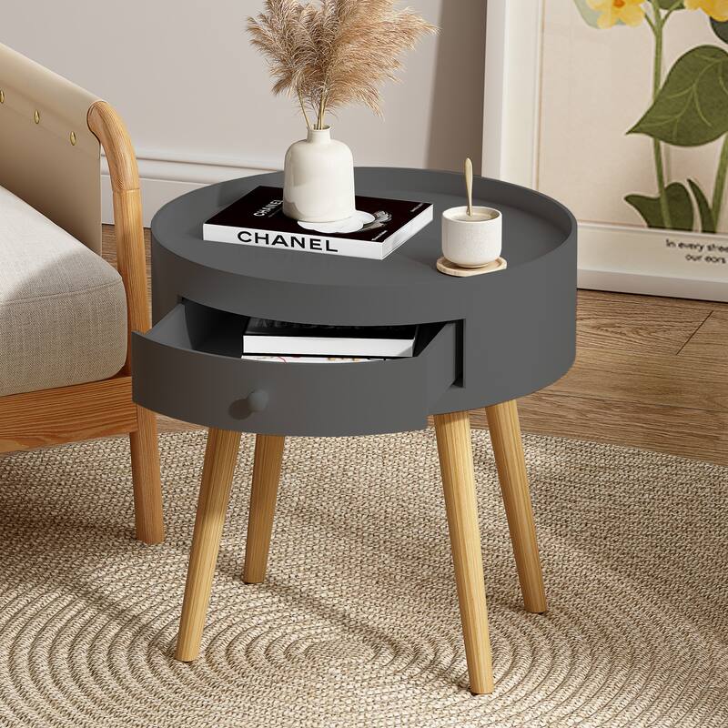 Modern Coffee Table with Drawer Side Table for Living Room