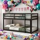preview thumbnail 28 of 34, Modern Twin over Twin Floor Bunk Bed,Spacious And Comfortable,Easy Assembly for Bedroom Espresso