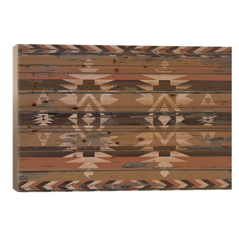 Sands Tribal Pattern on Wood Print On Wood by 5by5collective - Multi-Color - 18x26x1.5