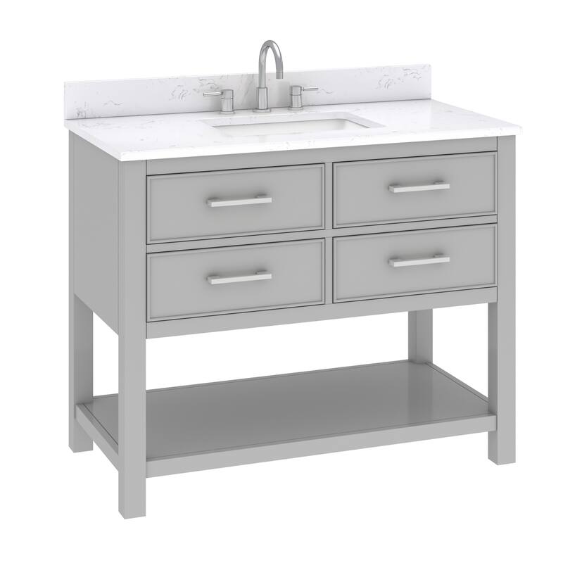 Avanity Brooks 43 in. Vanity in Chilled Gray finish and Cala White Engineered Top