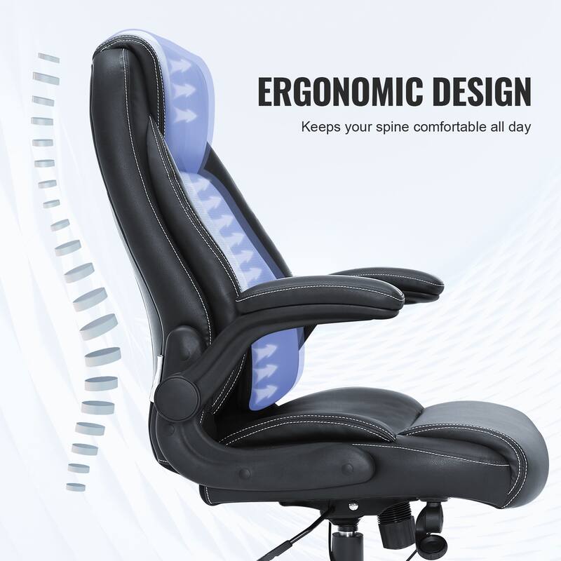 Executive Office Chair with Cutting-edge Adjustable Lumbar Support - 90-120 degrees, 3.93-inch
