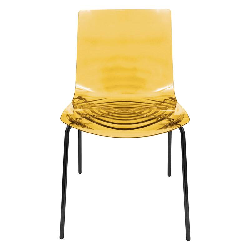 Stackable Dining Chair in ABS Plastic with Stainless Steel Legs Set of 4 Astor Collection