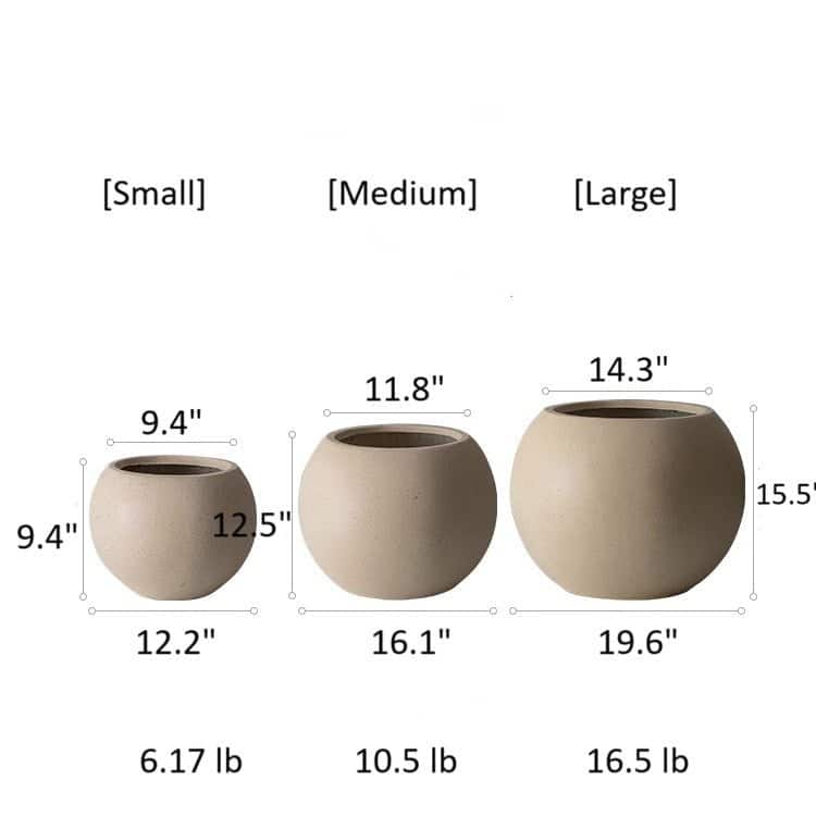 RusticReach Round Magnesium Clay Planter