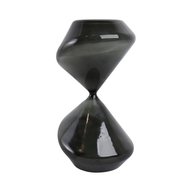 Glass Hourglass Shape Decorative Object Modern Home Decor - 10" White - 5" x 5" x 10"