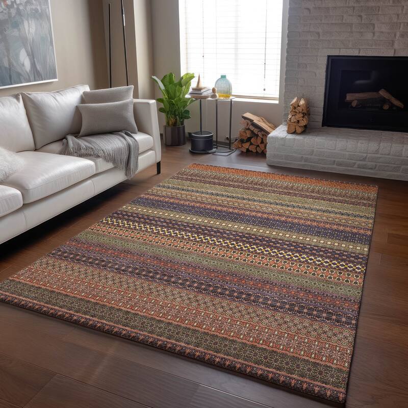 Premium Washable Super Soft Boho Stripes Mayfield Rug
