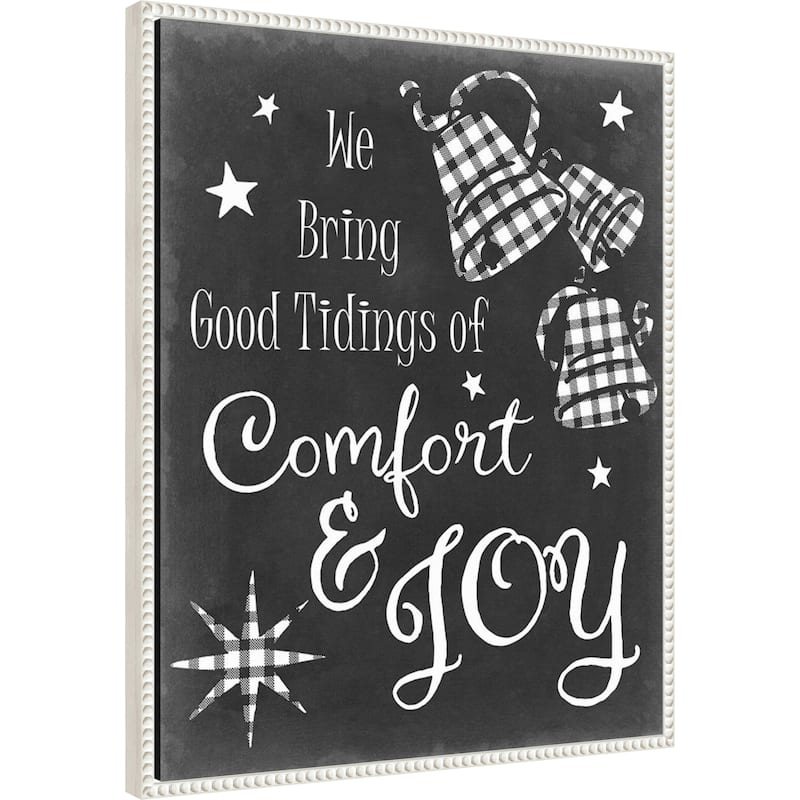 Comfort and Joy by Sharon Chandler (23 x 28 in.), Framed Canvas Wall Art Print - Sylvie Beaded White