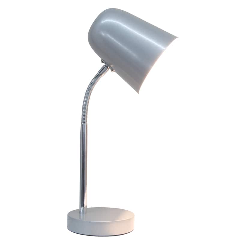 Minimalist Metal Gooseneck Desk Lamp with Adjustable Chrome Arm Modern Task Lighting Multiple Colors