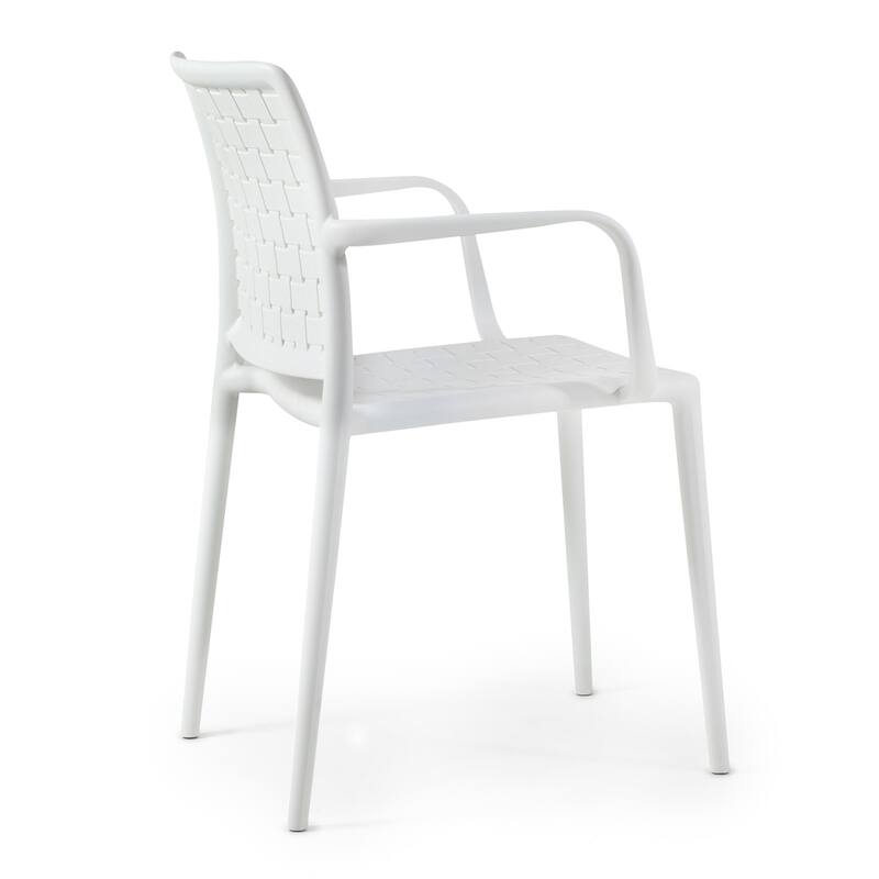WRGHOME Modern Stacking Patio Dining Armchair Indoor/Outdoor (Set of 2) - 33.15'' H X 22.44'' W X 21.65'' D