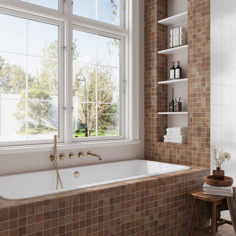 Lucenza 2x2 in. Matte Recycled Glass Corner L-shape Wall and Floor Tile (2.8 sq ft/case, 96-Pack) - Taupe