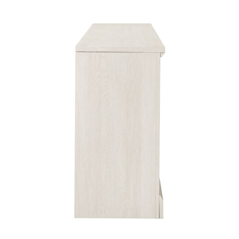 72" Sideboard Cabinet with 4 Doors, Minimalist TV Stand with 2 Compartments for Living Room, Dark Walnut