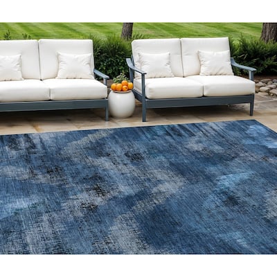 HomeRoots Abstract Transitional Rectangle Outdoor Rug