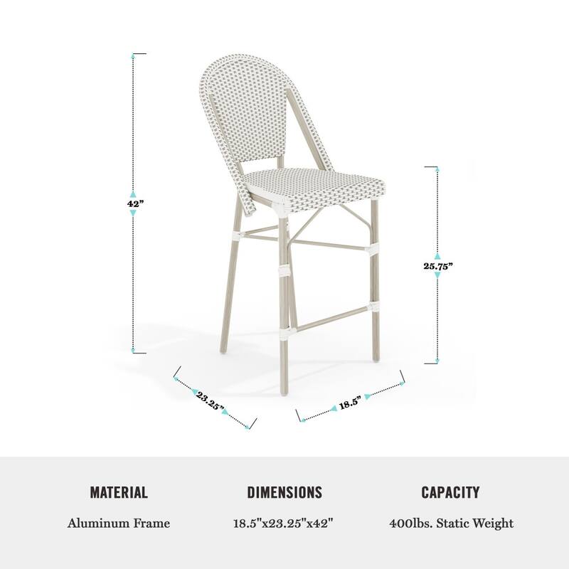 Martha Stewart 2PK All-Weather Stackable Patio Bistro Counter Stools - 18.5"W x 23.25"D x 42"H