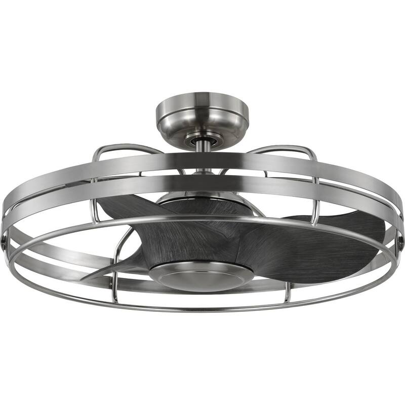 Bastrop Collection 26 in. Three-Blade Brushed Nickel Transitional Ceiling Fan with 3 Speed Remote Control - 26 in x 26 in x 13.6 in